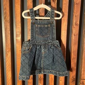 Ralph Lauren Baby Girl Denim Jumper Dress Blue Criss-cross Back size 18 months